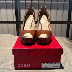 Brown Leather Guess Heel